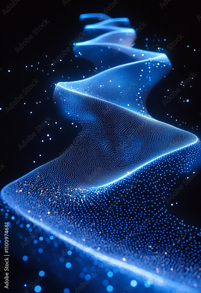 Poster stunning abstract visualization of abstract blue background with glittering particles abstract backg