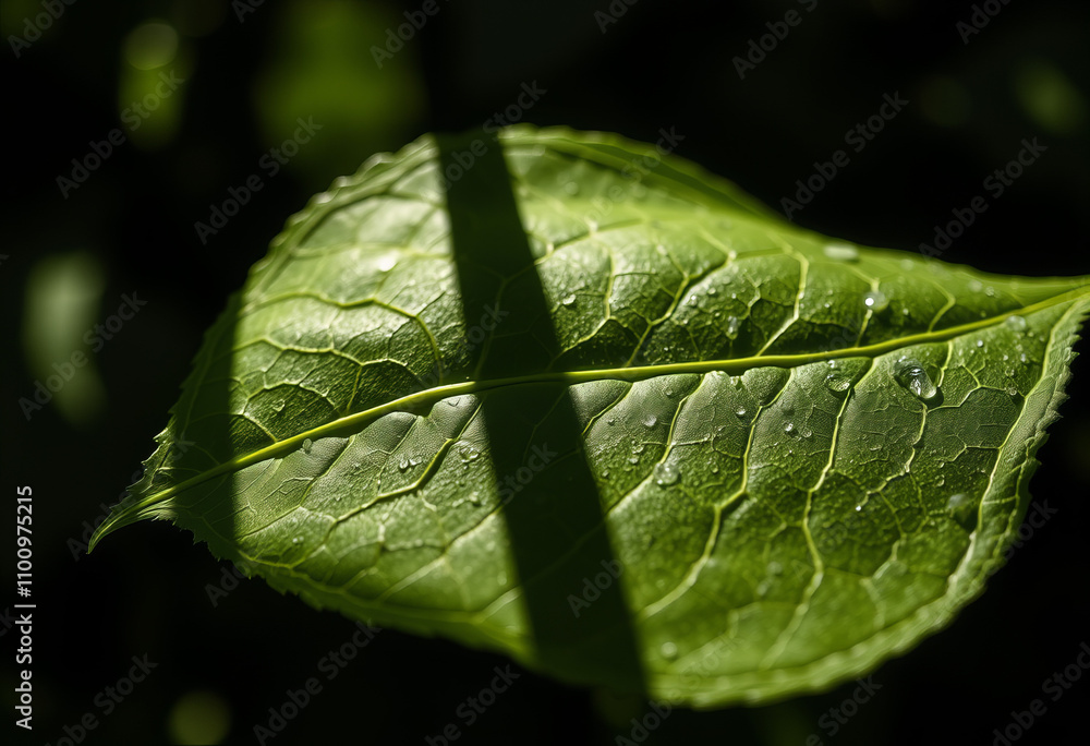 Poster combines macrorealism’s detailed leaf photography with photogram techniques highlighting leaf struct