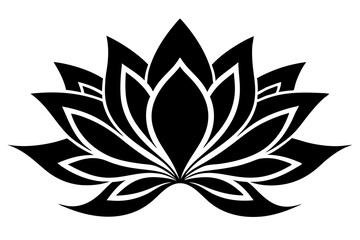 Stylized Lotus Flower with Symmetrical Petals – Elegant Floral Vector