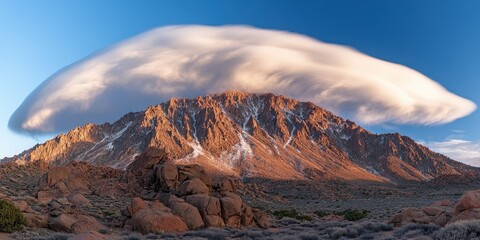 Fototapeta premium Clouds forming shapes Rocky ridge Time-lapse of cloud