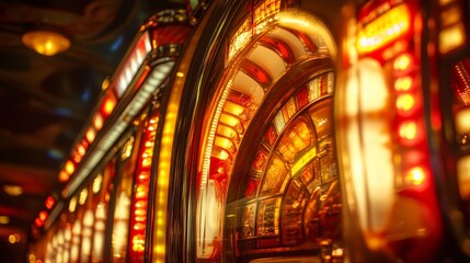 Obraz premium Nostalgic Retro Jukebox with Glowing Lights