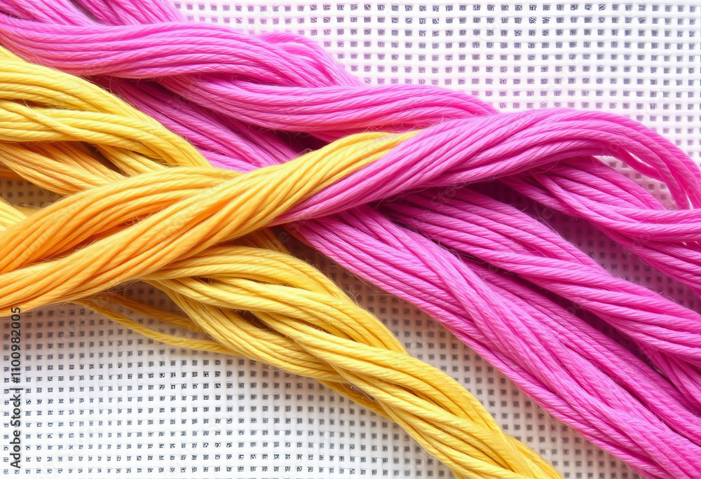 Poster floss thread a type of embroidery thread that is thicker than standard embroidery thread often used 