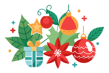 Elegant Christmas Decor Flower Vector Illustration for Festive Designs