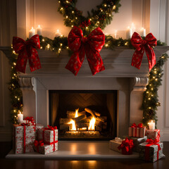  Festive Garland with Glowing String Lights