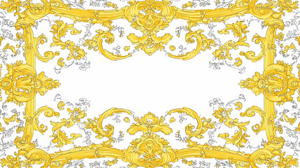 Ornate gold frame with floral design on white background.