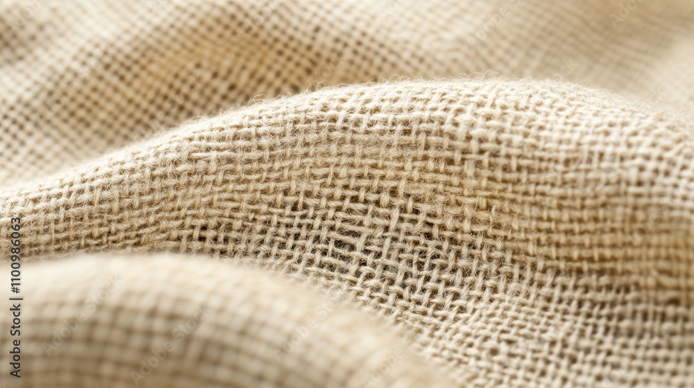 Poster a close-up of textured beige fabric showcasing natural fibers, creating a soft and organic appearanc