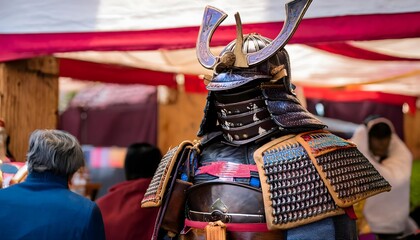 Samurai Armor Display at Outdoor Market