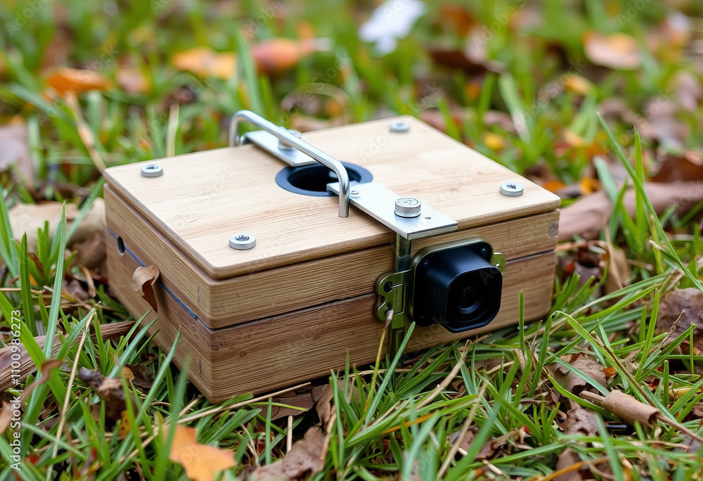 Poster humane snap trap with camera a traditional snap trap with a built in camera to capture the moment of