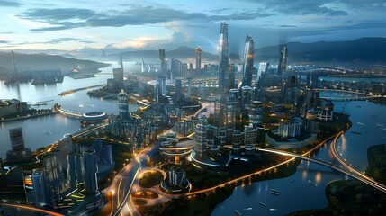 Fototapeta premium Largescale project management future cities