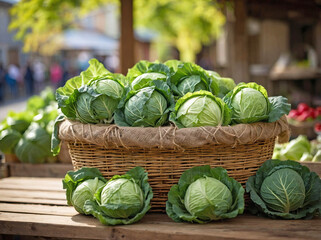 Cabbage in a Wicker Basket