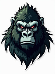 Obraz premium Fierce Power: The Intense Gaze of a Gorilla Illustration