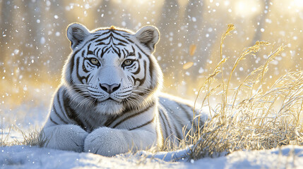 tiger in snow