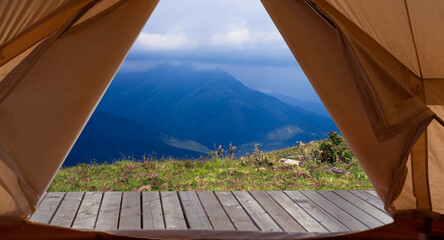 Experience a breathtaking and stunning mountain view right from the comfort of your tent