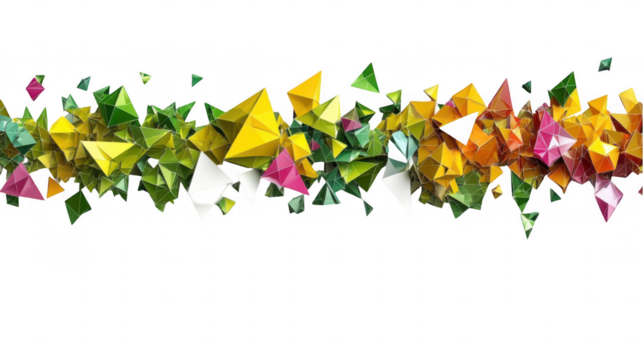A vibrant array of colorful geometric shapes creating an abstract design.
