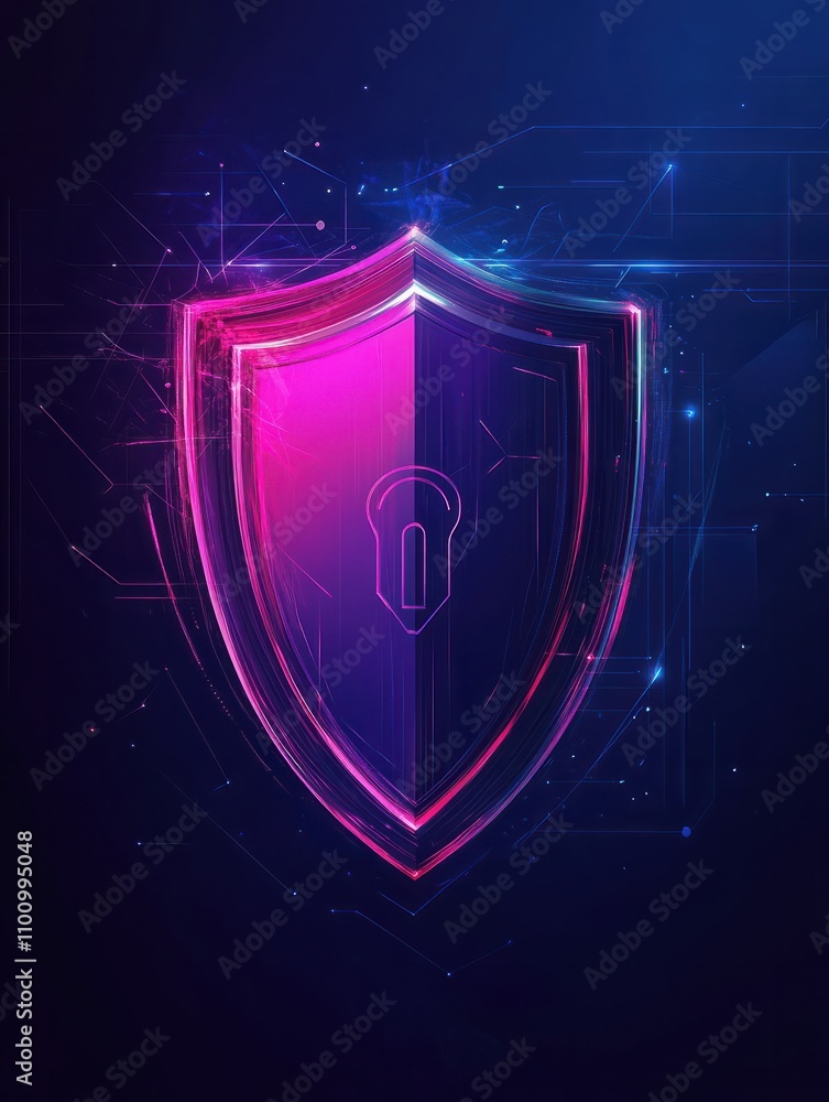 Poster concept of antivirus software, data protection and cyber security. digital protection system privacy