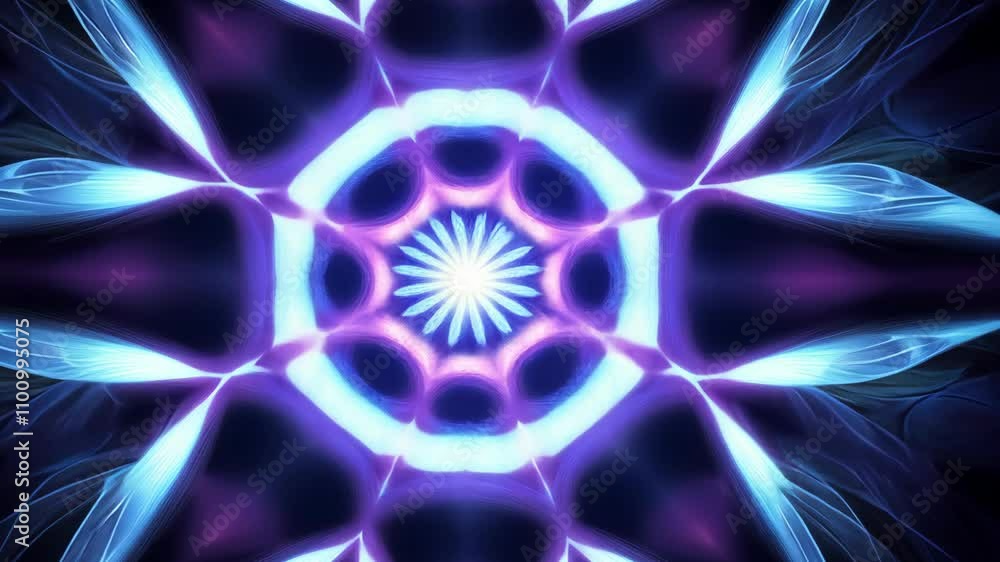 Poster colorful abstract pattern radiating light and energy in symmetrical design with vivid colors and sha