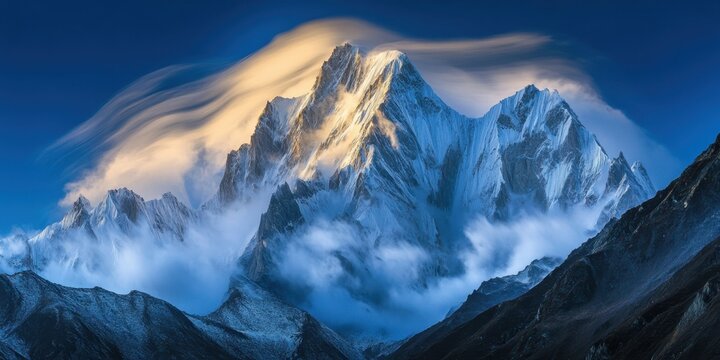 Waves of clouds Rock-strewn summit Time-lapse of clou