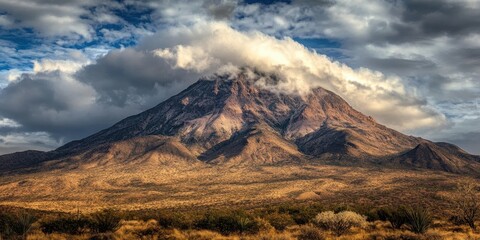 Whimsical clouds Shrouded mountain top Time-lapse of