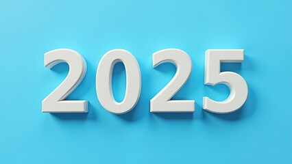 The white numbers 2025 are depicted on a blue background. A banner for celebrating the New Year. A postcard dedicated to the upcoming Christmas holiday. It is suitable for medicine.