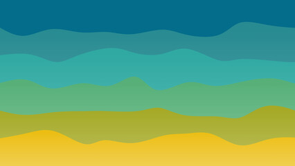 Obraz premium Yellow, blue and green coloured wave patterned background with a flowing design