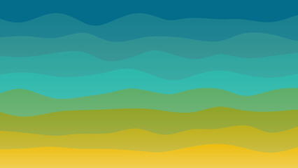 Fototapeta premium Yellow, blue and green coloured wave patterned background with a flowing design