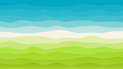 Obraz premium Blue, white and green coloured wave patterned background with a flowing design