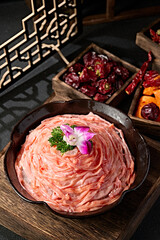 Chongqing hot pot ingredients fresh duck intestines