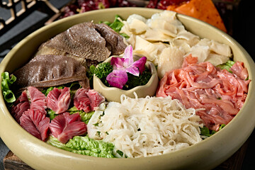 Hot pot ingredients Five Blessings Meat Dishes Platter