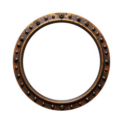 Obraz premium Steampunk border circle PNG transparent background