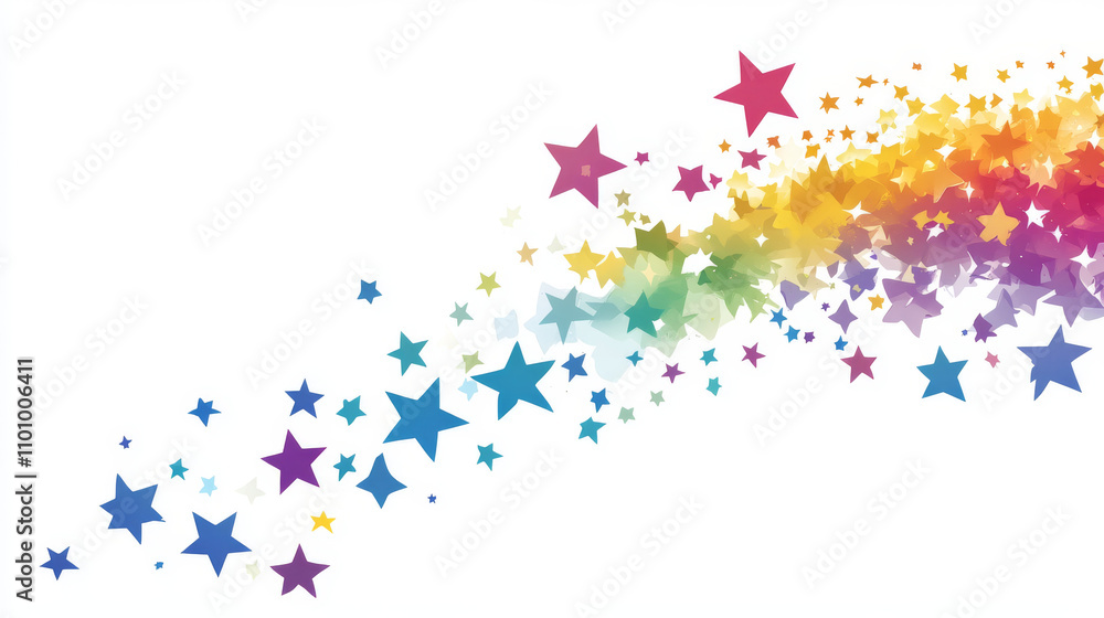 Aufkleber a simple design: stars and a universe backdrop on a white background, with text. it's a vector image
