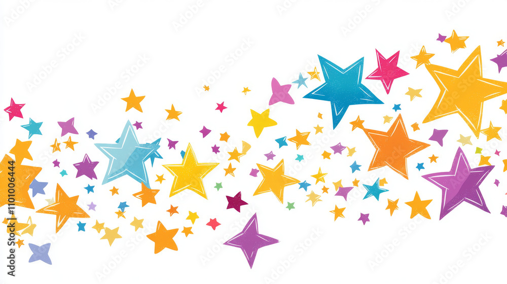 Aufkleber a simple design: stars and a universe backdrop on a white background, with text. it's a vector image