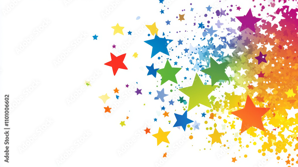 Aufkleber a simple design: stars and a universe backdrop on a white background, with text. it's a vector image