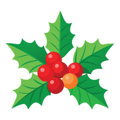 christmas holly berry vector art