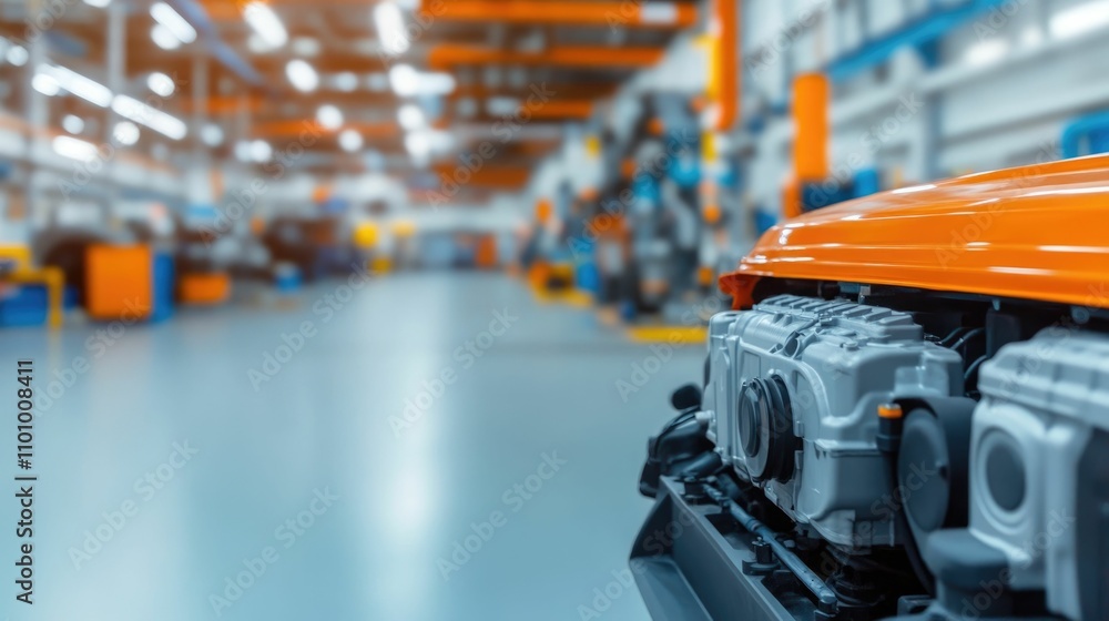 Poster the image showcases the use of advanced diagnostic equipment and technology in an automotive worksho