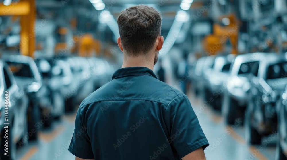 Poster professional mechanic balancing time and attention between performing various repair tasks on multip