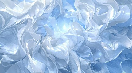 Obraz premium Abstract pattern of white lotus petals on blue backdrop, lotus flower, Asian culture, close-up