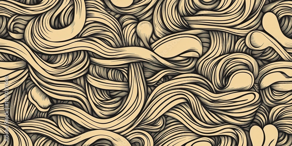 Poster A swirling pattern of abstract lines in earthy tones, creating a dynamic and textured background full of movement and depth.