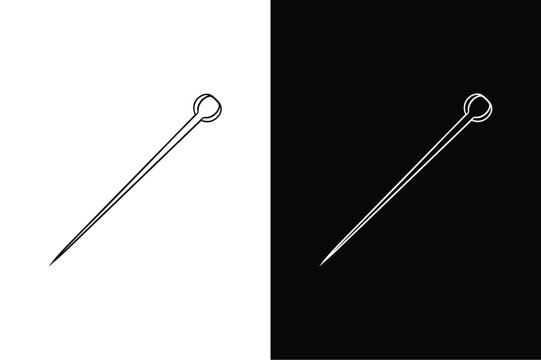 recommend clip art: Sewing Tool Line Vector. Simple Needle and Thread Design