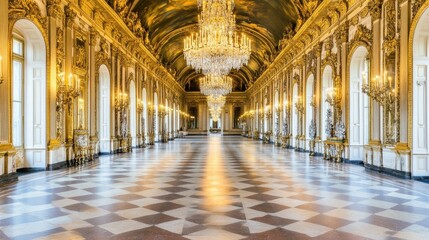 Obraz premium Magnificent Golden Hall of Mirrors in Royal Palace