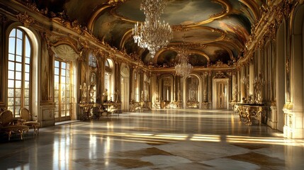 Fototapeta premium Opulent and Majestic Ballroom in a Historic Palace