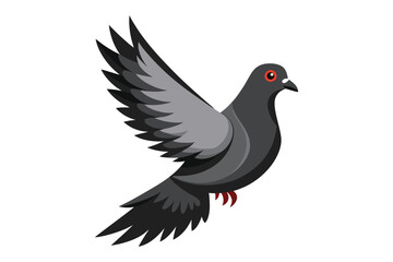 Obraz premium pigeon bird vector illustration on white background