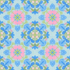 Ikat Flower Pattern Ethnic Geometric native tribal boho motif aztec textile fabric carpet mandalas African