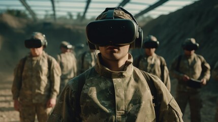 Fototapeta premium Virtual Reality Military Training: Immersive Simulation for Modern Warfare