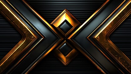 Obraz premium Abstract Gold And Black Geometric Design
