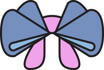 Naklejka premium Purple Decorative Bow Tie Illustration