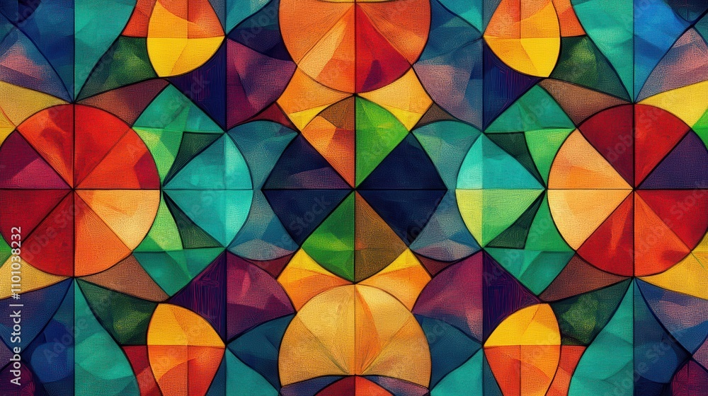 Poster abstract colorful geometric pattern design