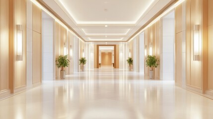 Obraz premium Luxurious and Elegant Hotel Lobby with Gleaming Marble Floors