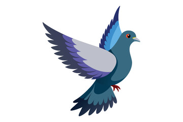 Fototapeta premium 3d vector Pigeon bird against white background