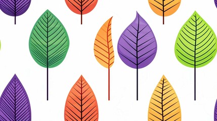 Obraz premium Autumn Leaf Collection Vector Illustration in Orange Yellow and Brown Foliage Design