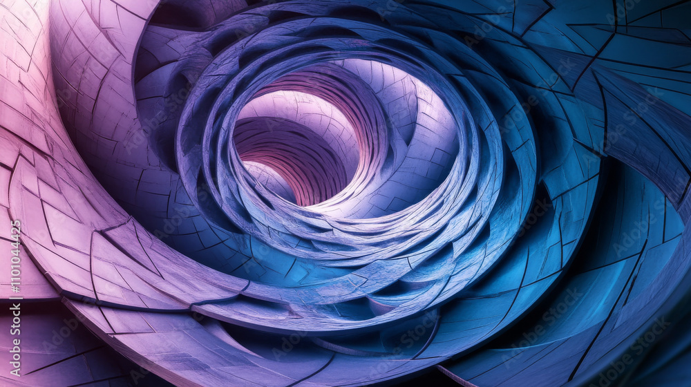 Poster a 3d image shows a swirling, endless pattern of technology.